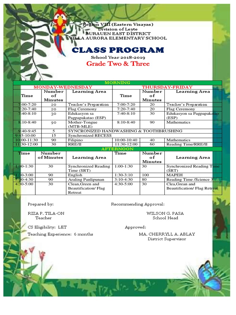 Class Program Pdf Learning