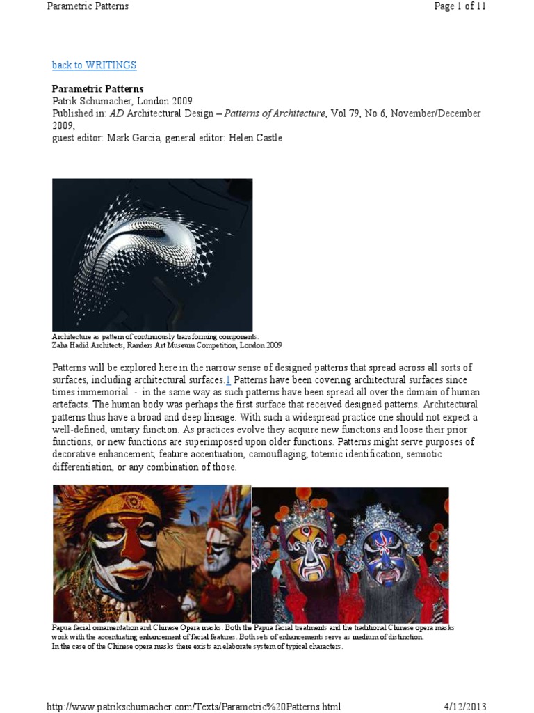Parametric Patterns in Architecture | PDF | Ornament (Art) | Art Media