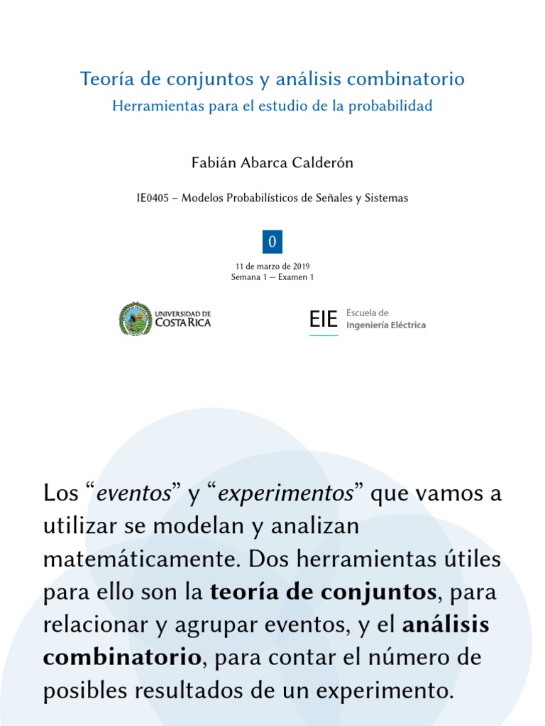 Teoría de Conjuntos y Análisis Combinatorio | PDF | Conjunto ...