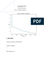 Assignment No. 3: 1. Plot of Loss Function J Vs Number of Iterations