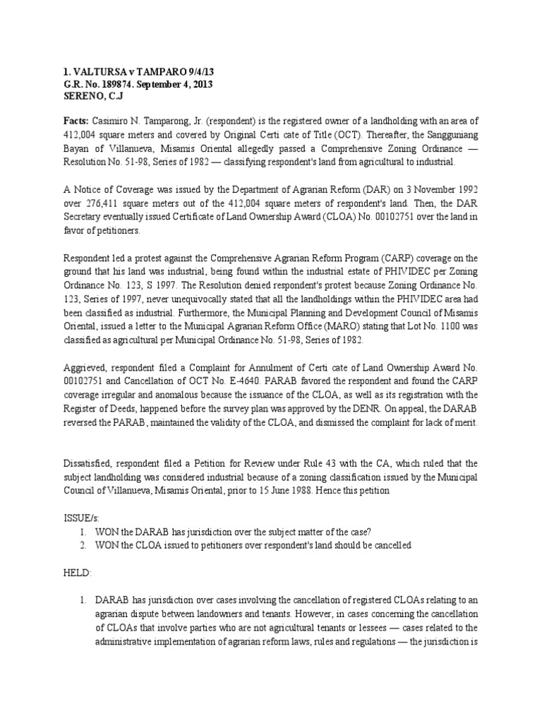 Labor Law Digests Jurisdiction Lease - 