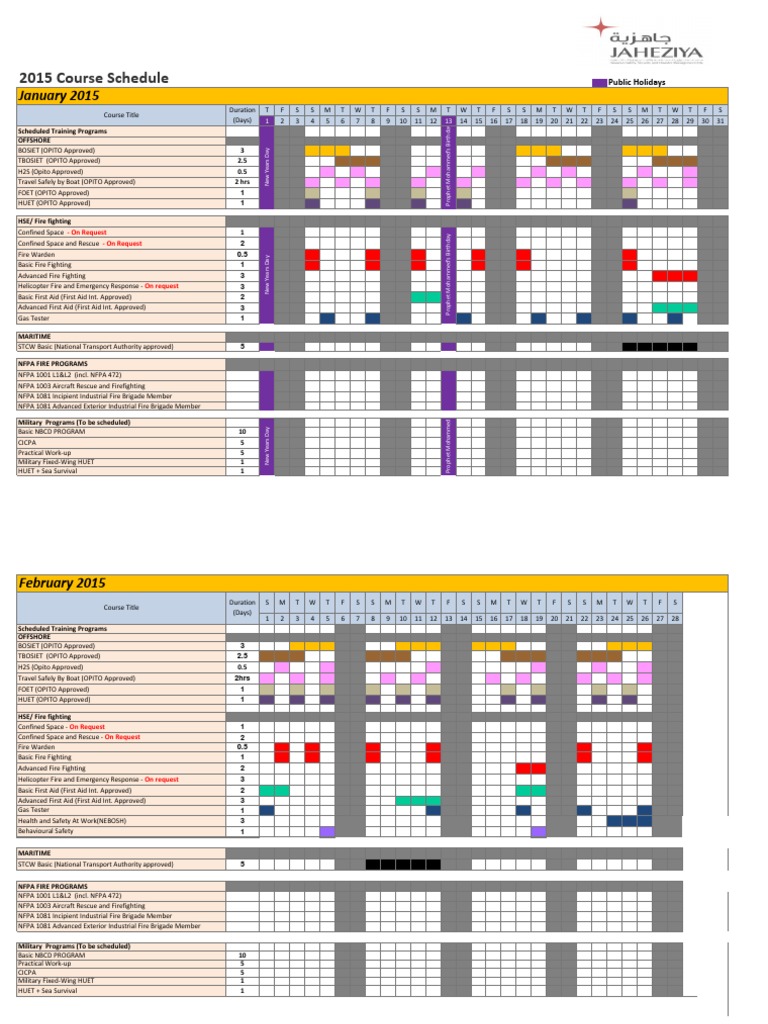Public Holidays and Training Schedule | PDF | Firefighter | Firefighting