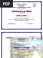 Certificate of Merit: Aeron R. Nunez