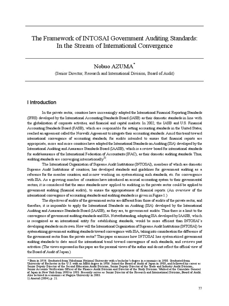 INTOSAI Government Auditing Standards Framework | PDF | Internal ...