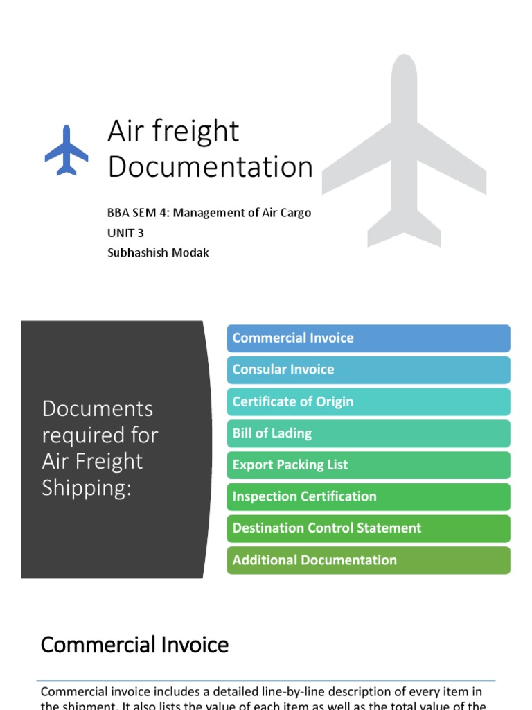 Air Freight Documentation Essentials | PDF | Cargo | Bill Of Lading
