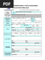 Application Form 2019: International Youth Exchange