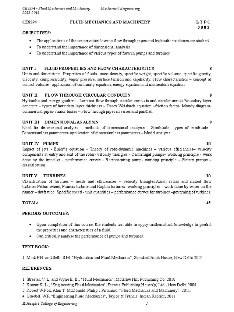 Fluid Mechanics Course Overview | PDF | Viscosity | Fluid Dynamics