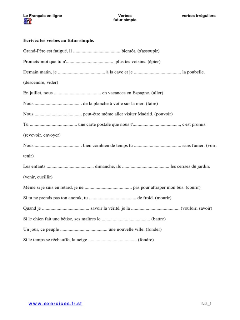 Futur Simple Verbes Irréguliers Pdf Futur simple verbes irreguliers.pdf