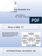 Business Etiquette and Protocol: Submitted To: Ms. Kavita Thapliyal