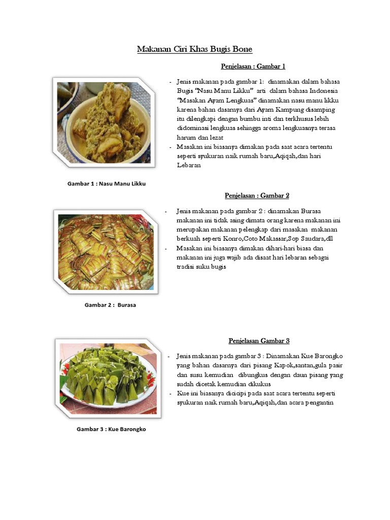 Makanan Ciri Khas Bugis Bone Pdf