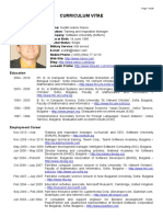 Curriculum Vitae: Personal Information