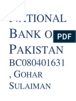 Ational ANK OF Akistan: BC080401631, G S