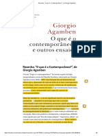 Agamben - Resenha - O Que É o Contemporâneo