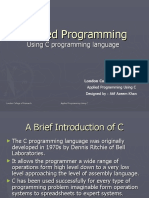 Applied Programming Using C Lec Two