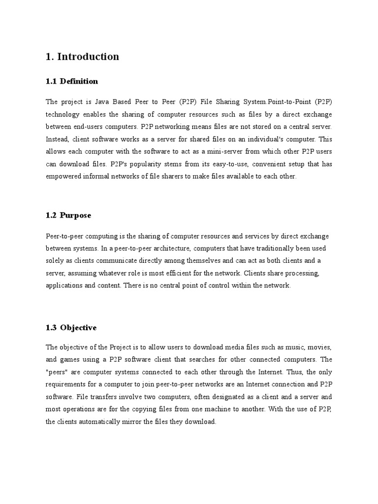 Report PDF Peer To Peer Java (Programming Language)