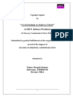 Customer Satisfaction in HCL PROJECT PDF