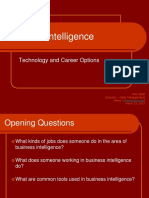 Business Intelligence: Technology and Career Options