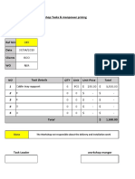 Workshop Tasks & Manpower Pricing: NO QTY Unit Unit Price Totel 1 2 3 4 5 Task Details