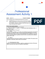 Professional Assessment Activity 1 Worksheet 1