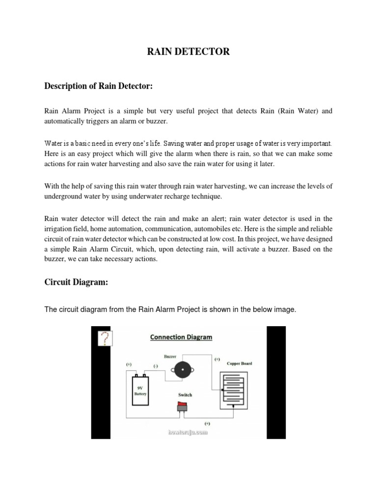 Rain Detector Project Overview | PDF | Electronic Circuits | Sensor