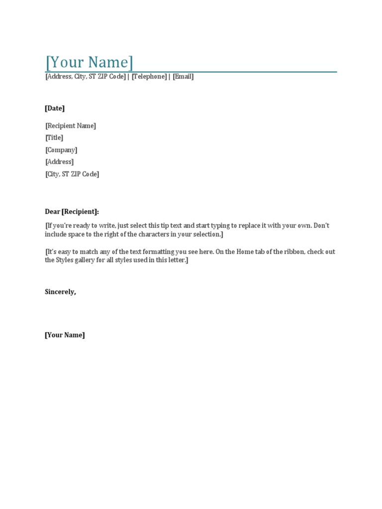 Professional Letter Template | PDF