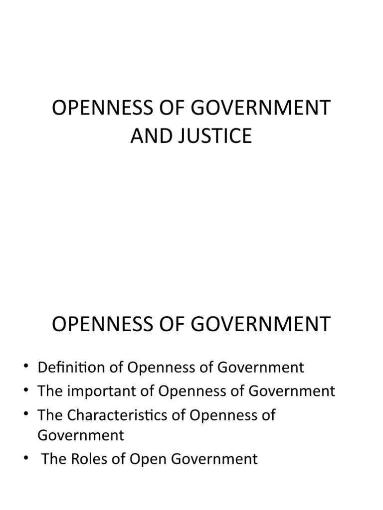 Openness of Government | PDF | Crime & Violence | Justice