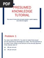 Presumed Knowledge Tutorial