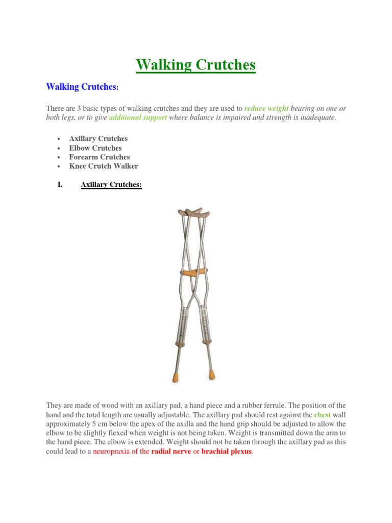 Forearm Crutches Vs Underarm Crutches