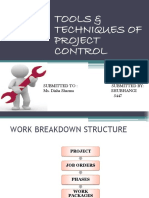 Tools & Techniques of Project Control