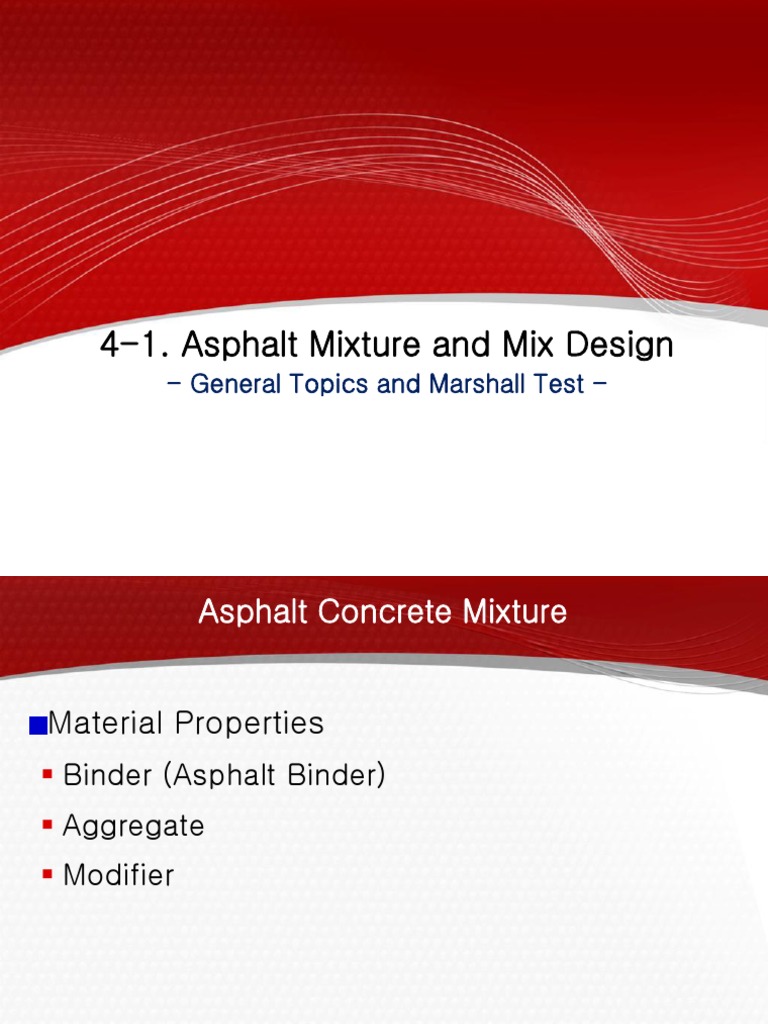 Asphalt Mixture Design and Testing | PDF | Road Surface | Concrete