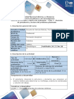 Guía de Actividades y Rúbrica de Evaluación Fase 1 Revisión de Presaberes y Lectura Del Problema Planteado