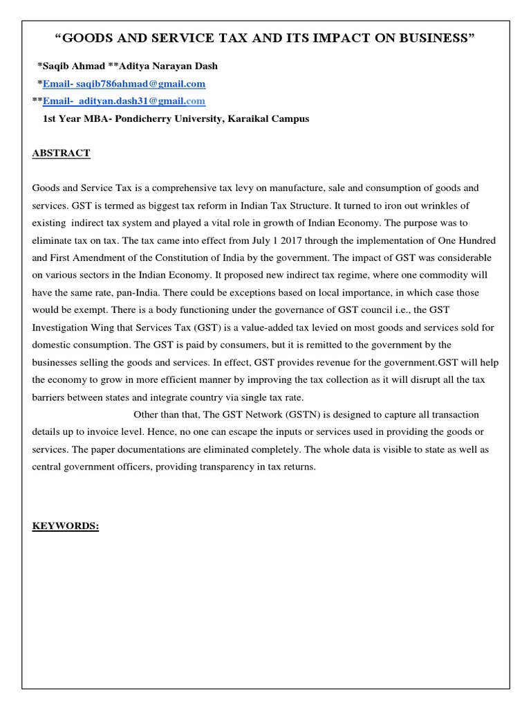 GST Impact on Indian Business Growth | PDF | Value Added Tax | Taxes