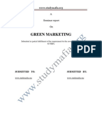 Green Marketing: A Seminar Report On