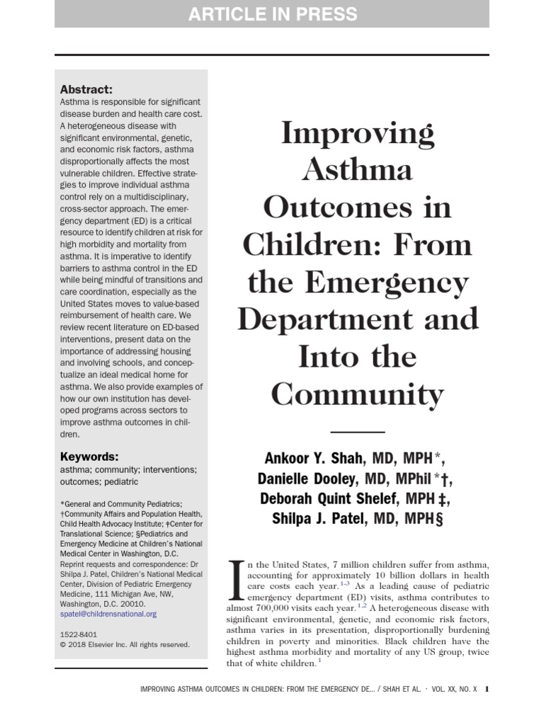Improving Asthma in Children From The Emergency Department
