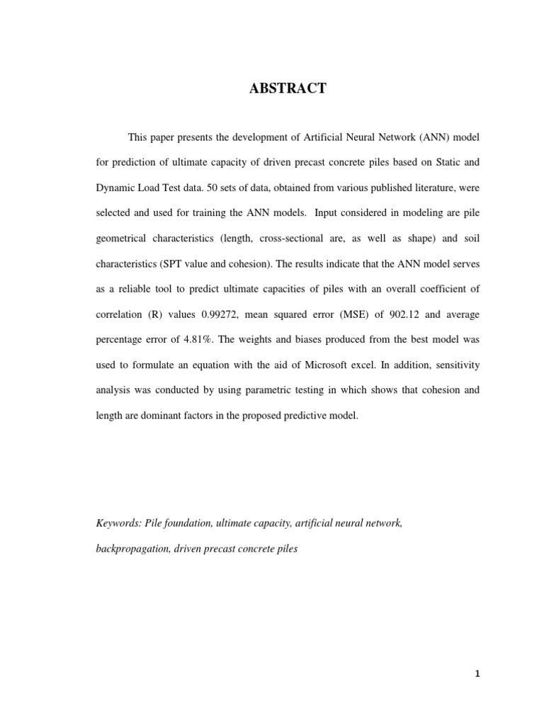 ANN Model for Predicting Pile Capacity | PDF | Deep Foundation ...