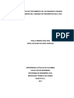 Propuesta de Tratamiento de Residuos Líquidos Provenientes de La Actividad de Faenado de Frigoríf PDF