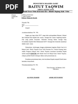 Mohon Menjadi Khotib Dan Bilal