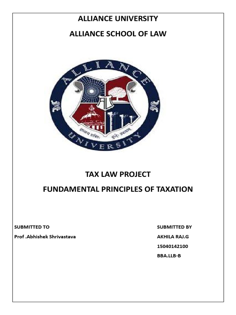 Fundamental Principles of Taxation | PDF | Progressive Tax | Taxes