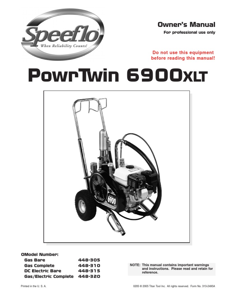 Manual Equipo Pintura Titan Speeflo | PDF | Gasoline | Engines