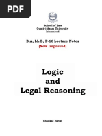 Lecture Notes - Logic and Legal Reasoning - F-16 QAU - 2018 PDF
