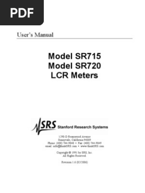 Sr715 Sr7 Meter Pdf Electrical Impedance Manufactured Goods