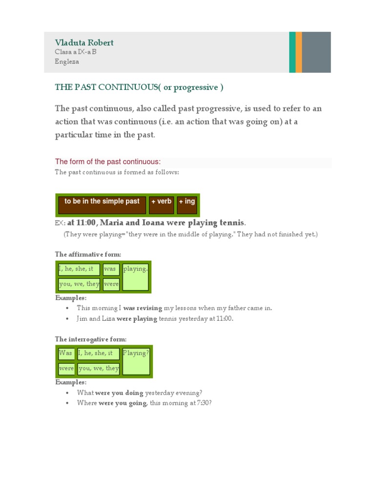 Understanding Past Continuous Tense | PDF | Grammar | Language Mechanics
