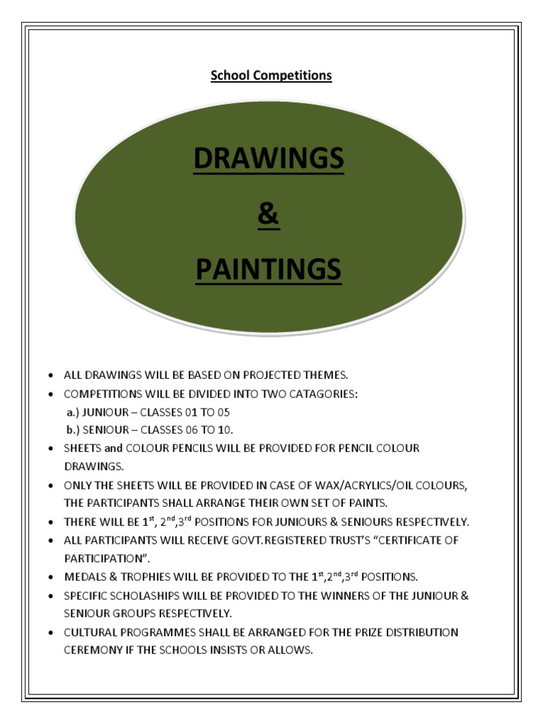 School Drawing Competition Details | PDF | Home & Garden