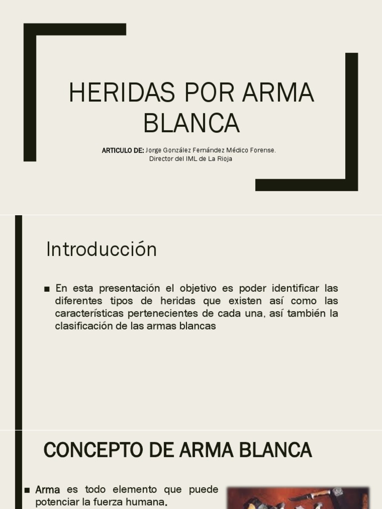 Clasificación de Heridas por Arma Blanca | PDF | Cuchillo | Hoja