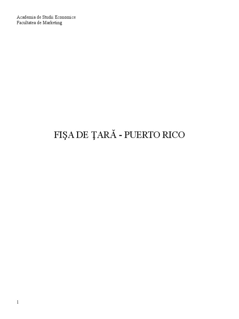 Fisa de Tara - Puerto Rico | PDF