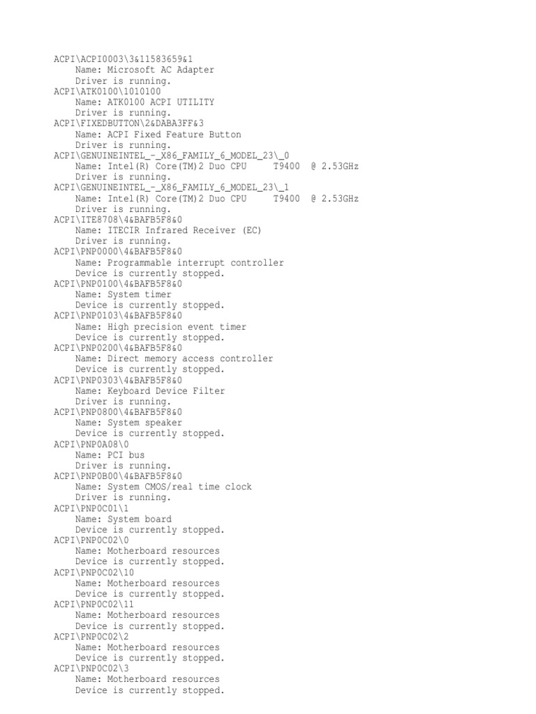 Dev List | PDF | Device Driver | Bluetooth