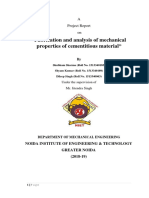 Fabrication and Analysis of Mechanical Properties of Cementitious Material
