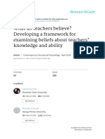 What Do Teachers Believe? Developing A Framework For Examining Beliefs About Teachers' Knowledge and Ability