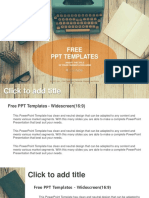 Vintage Typewriter On Wooden Table PowerPoint Templates Widescreen