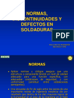 Normas, Discontinuidades y Defectos en Soldaduras PDF